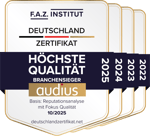 FAZ-Siegel_Hoechste Qualitaet_2025_4 Jahre_audius
