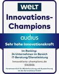WELT-Siegel_Sehr hohe Innovationskraft_2026_audius_neu WELT-Siegel_Sehr hohe Innovationskraft_2026_audius_neu
